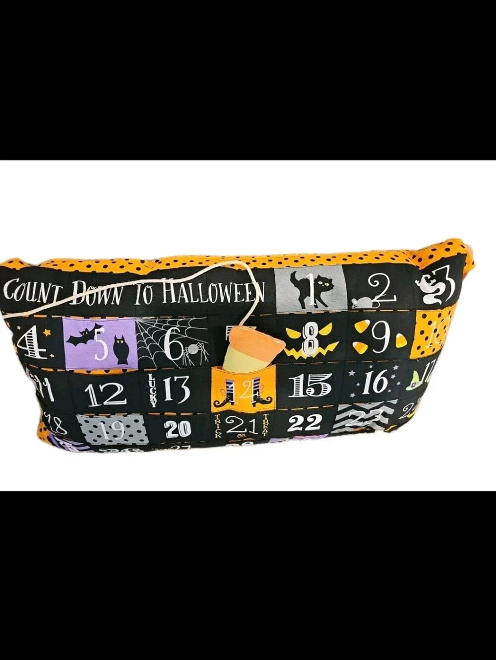 Halloween Countdown Throw Pillow w/ Candy Corn Day Marker by Candy Corn Lane 27